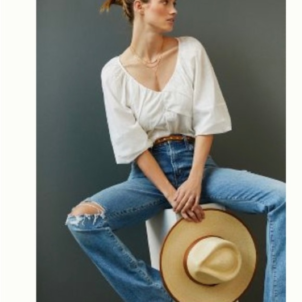 Anthro puff sleeve top